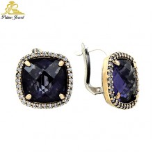 Gümüş Otantik Taşlı Küpe